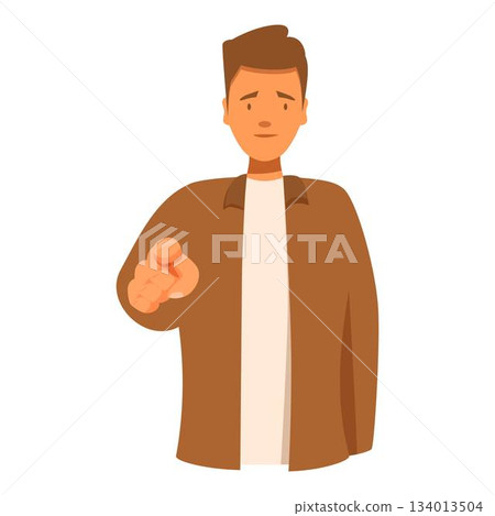 Young man pointing finger at you vector illustration Young man pointing finger at you vector illustration 134013504