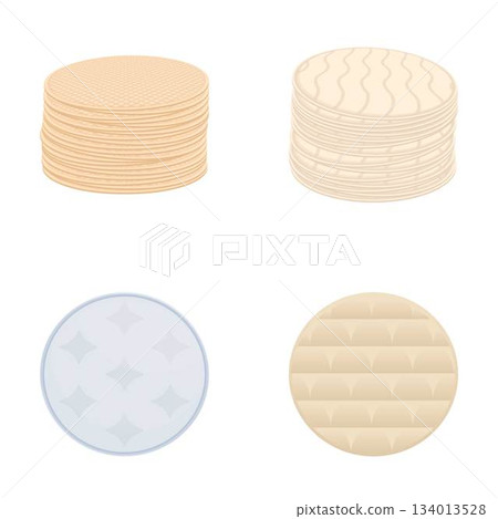 Variety of cartoon wafers and cookies icons 134013528