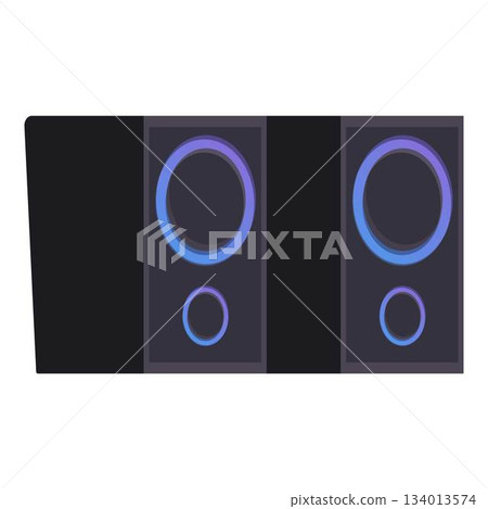 Modern wireless bluetooth speakers delivering immersive sound experience 134013574