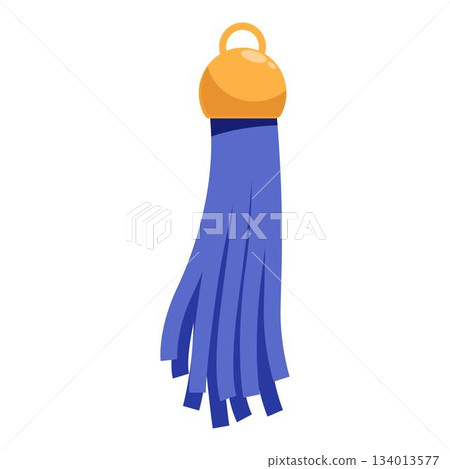 Blue silk tassel with gold cap hanging decoration Blue silk tassel with gold cap hanging decoration 134013577