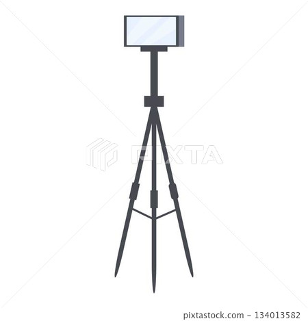 Professional tripod holding smartphone for video recording or live streaming 134013582