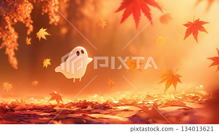Autumn forest ghost, anime style 134013621