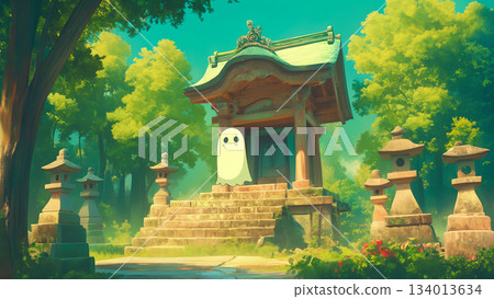 神社幽靈,動漫風格 神社幽靈,動漫風格 134013634