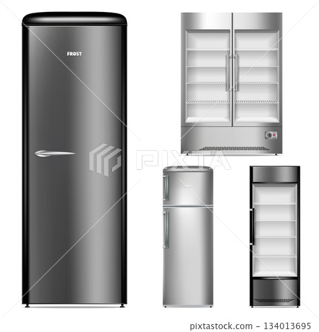 Freezer icon set, realistic style 134013695