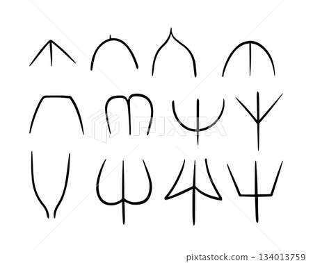 Vector isolated illustration leaf types by base shape. 134013759