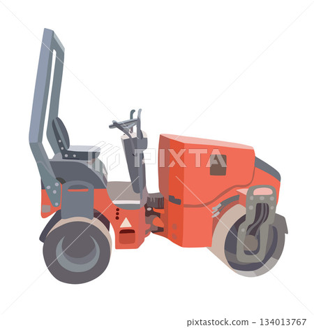 Vector isolated illustration of an asphalt paver. Vector isolated illustration of an asphalt paver. 134013767