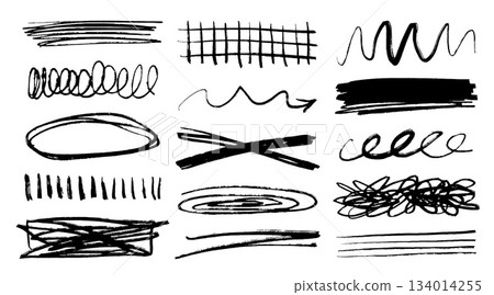Charcoal graffiti doodle punk and grunge shapes collection. Hand drawn abstract scribbles and squiggles, creative various shapes, pencil drawn icons. Scribbles, scrawls, brush strokes, curly lines. Charcoal graffiti doodle punk and grunge shapes collection. Hand drawn abstract scribbles and squiggles, creative various shapes, pencil drawn icons. Scribbles, scrawls, brush strokes, curly lines. 134014255