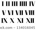 時鐘上的羅馬數字 134016045