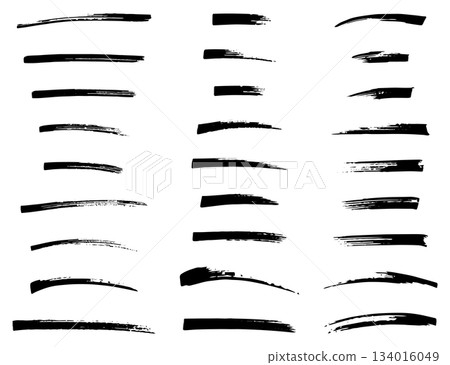 A set of hand-drawn brush strokes A set of hand-drawn brush strokes 134016049