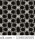 Simple floral texture, vintage geometric pattern with small flower silhouettes. Vector abstract monochrome background. Design for decor, wrapping 134016505