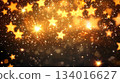 shining stars on golden abstract celebration winter glitter background loop 134016627