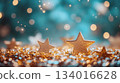 shining stars on turquoise gradient abstract winter glitter background 134016628