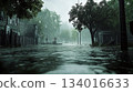 flood water enters the room through the window bad dream 134016633