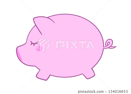 Cute pink pig illustration Cute pink pig illustration 134016653