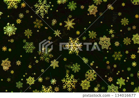 Gold green festive snowflake backdrop.New Year,Christmas 134016677