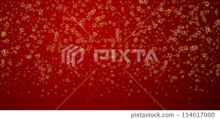 Twinkle stars scattered around randomly, flying, falling down, floating. Christmas celebration concept. Festive stars vector illustration on red background. Twinkle stars scattered around randomly, flying, falling down, floating. Christmas celebration concept. Festive stars vector illustration on red background. 134017000