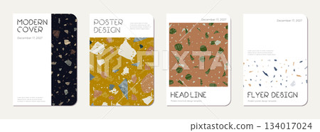 School diary cover design. Terrazzo abstract background made of natural stones, granite, quartz and marble. Venetian terrazzo texture school diary template. School diary cover design. Terrazzo abstract background made of natural stones, granite, quartz and marble. Venetian terrazzo texture school diary template. 134017024