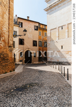 Verona historic street scene near the cathedral 134017188