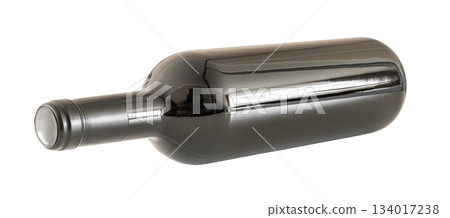 dark glass wine bottle, isolated on white background with clipping path dark glass wine bottle, isolated on white background with clipping path 134017238