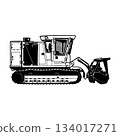 Mulcher, mulcher self-propelled - Heavy Equipment Mulcher, M300 - Heavy Machinery, Construction Machinery Stencil Cut File 134017271