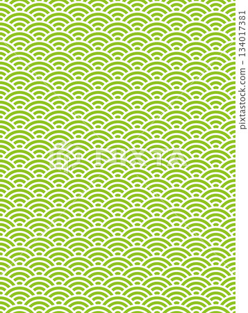 黃綠色青海波圖案 134017381