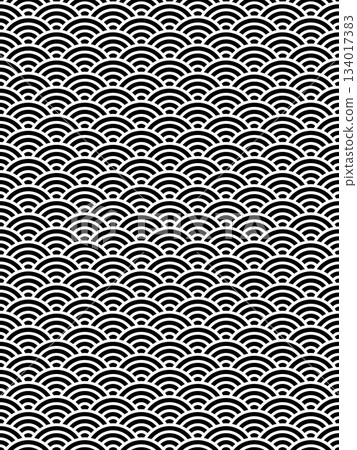 黑色青海波圖案 134017383