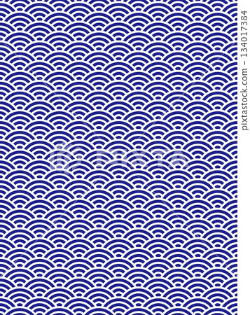 Navy blue Seigaiha pattern 134017384