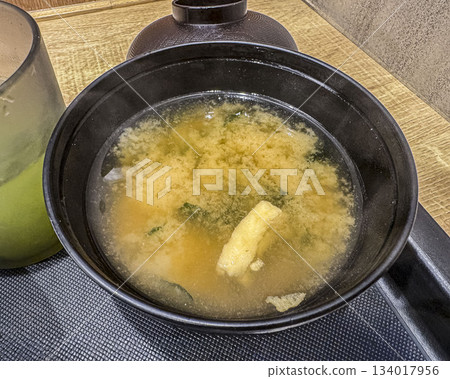 Fried tofu miso soup Fried tofu miso soup 134017956