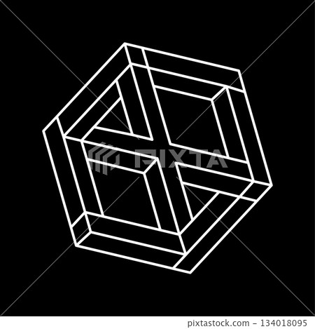 Impossible shapes. Geometric figures. Web design element. Optical Illusion objects. Line design.  134018095