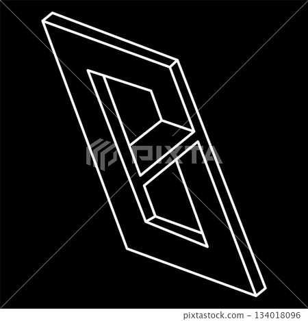 Optical illusion shapes. Impossible objects. Optical art. Line art. Geometric figures.  134018096