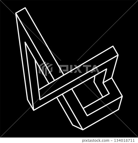 Impossible objects. Line geometric shapes. Optical illusion figures. Op art. Impossible objects. Line geometric shapes. Optical illusion figures. Op art. 134018711