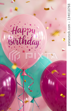 Happy Birthday Celebration Balloons Happy Birthday Celebration Balloons 134018768