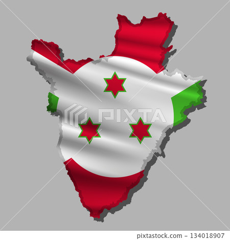 Vector flag Burundi in the form of a map Vector flag Burundi in the form of a map 134018907