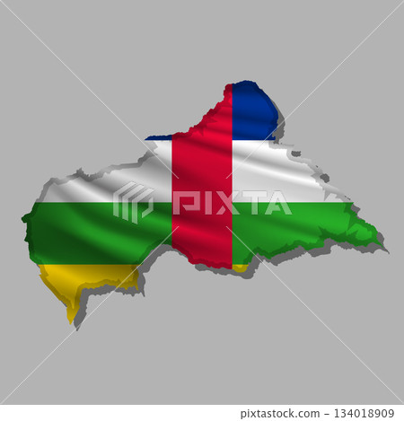 Vector flag Central African Republic in the form of a map 134018909
