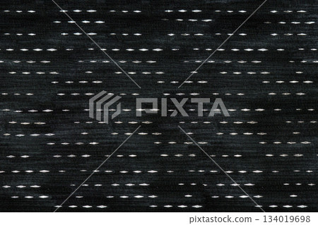 Black Silk Woven Fabric Texture with Dark Gray Spots and Linear Sheen 134019698