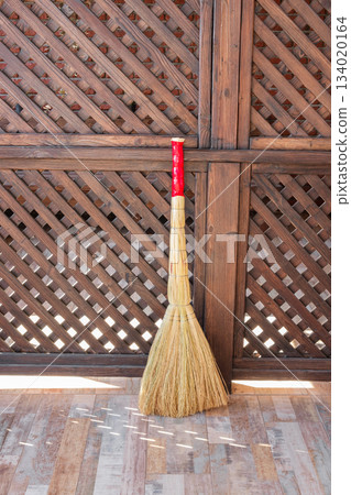 broom in gazebo on street outdoor broom in gazebo on street outdoor 134020164