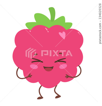 Cute raspberry character smiling 134020328