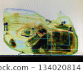 Airport security x ray scan of a travel bag 134020814