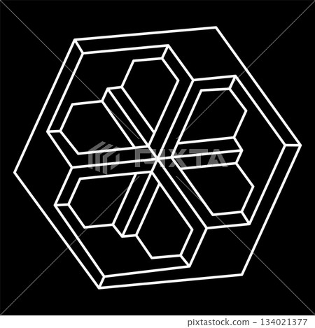 Impossible shape. Web design element. Optical illusion object. Line design. Geometric figures. Optical art shapes. Sacred geometry. Impossible shape. Web design element. Optical illusion object. Line design. Geometric figures. Optical art shapes. Sacred geometry. 134021377