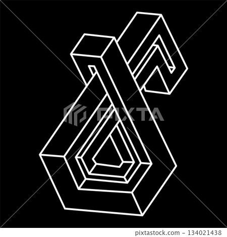 Impossible optical illusion shapes. Impossible figures. Sacred geometry. Optical art objects. Line art. Impossible optical illusion shapes. Impossible figures. Sacred geometry. Optical art objects. Line art. 134021438