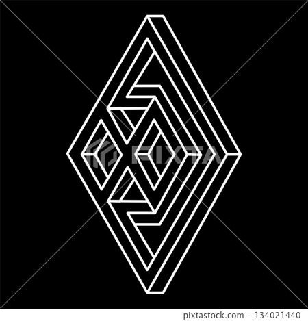 Optical illusion shapes. Impossible objects. Optical art figures. Line art. Sacred geometry shape. Optical illusion shapes. Impossible objects. Optical art figures. Line art. Sacred geometry shape. 134021440