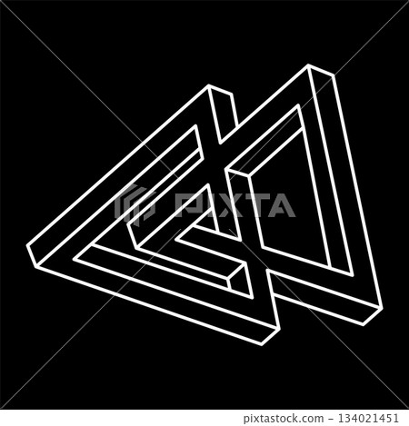 Impossible optical illusion shapes. Optical art object. Impossible figures. Sacred geometry. Geometric figure. Escher style. Impossible optical illusion shapes. Optical art object. Impossible figures. Sacred geometry. Geometric figure. Escher style. 134021451