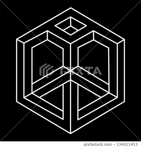 Impossible shapes. Web design elements. Unreal geometric figures. Optical illusion objects. Line design hexagon. Optical art. Impossible shapes. Web design elements. Unreal geometric figures. Optical illusion objects. Line design hexagon. Optical art. 134021453