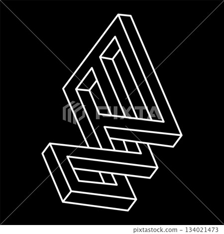 Impossible shapes logo design, optical illusion objects. Optical art figures. Escher style. Line art. Impossible shapes logo design, optical illusion objects. Optical art figures. Escher style. Line art. 134021473