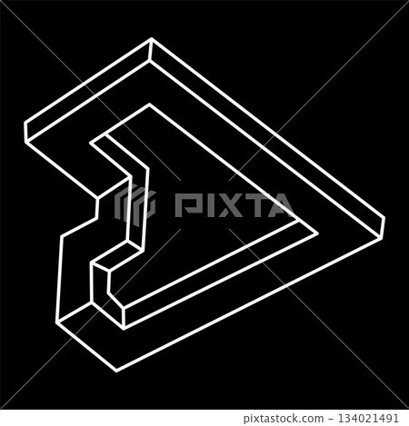 Impossible optical illusion shapes. Op art object. Geometry. Impossible figures. Line art. Escher style.  134021491