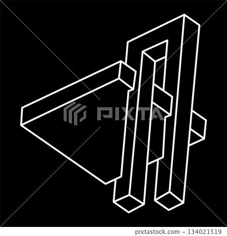 Impossible shape logo design, optical illusion object. Geometry. Optical art figure. Impossible shape logo design, optical illusion object. Geometry. Optical art figure. 134021519