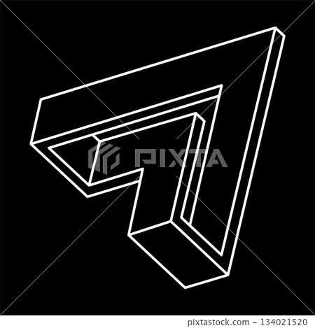Impossible optical illusion shapes. Optical art object. Impossible figures. Line art. Geometry. Impossible optical illusion shapes. Optical art object. Impossible figures. Line art. Geometry. 134021520