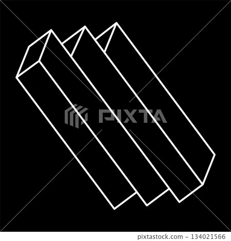 Impossible object. Optical illusion shape. 3d illustration. Geometric figures. Optical art. Impossible object. Optical illusion shape. 3d illustration. Geometric figures. Optical art. 134021566