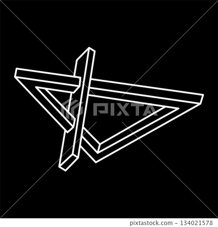 Impossible object. Optical art. Geometric shape. Optical illusion figure. Impossible object. Optical art. Geometric shape. Optical illusion figure. 134021578