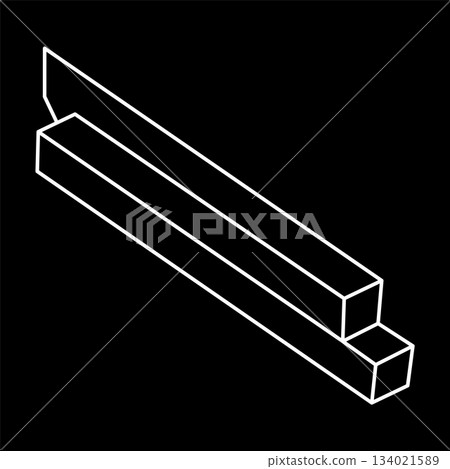 Impossible object. Escher style. Optical illusion shape. 3d illustration. Geometric figures. Impossible object. Escher style. Optical illusion shape. 3d illustration. Geometric figures. 134021589